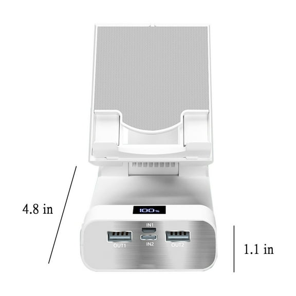 Phone Charger Stand Charger Holder Foldable Charging Station 4 in 1 Charger 5000mAh Portable Power Bank,Digital Display,Fast Charger Stand External Battery Pack For Smart Phone, Tablet