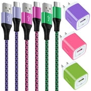 Type C Charger Fast Charging Cable 6ft 6 feet,3PACK HopePow Usb A to Usb C Cable 6ft Charging Cable Android Charger Block High Speed Phone Charger Cord Type C Fast Charging,Multicolor
