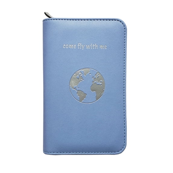 Phone Charging Passport Holder – Fast Charging Power Bank, RFID Blocking Travel Wallet, 13 Variations, Travel Accessories (Sky Blue)