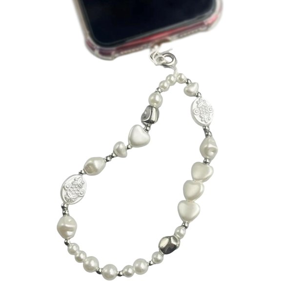 Phone Charm, Cell Phone Chain Lanyard Wrist Strap Beaded String for Women Girls, Wristlet Strap for Charm, Ideal (Black01)