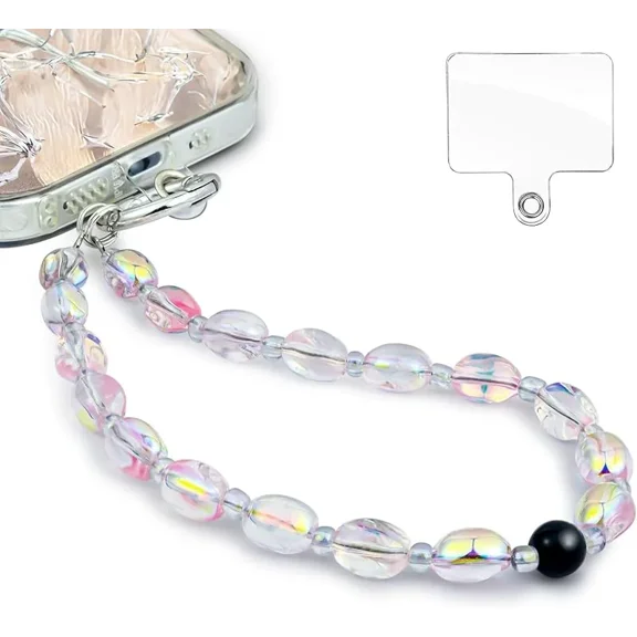 Phone Charm Wrist Strap with Tether Tab, Detachable Anti-Theft CellPhone Charms Strap, Hands-Free Decorative Phone Chain Lanyard for Women Girls, Compatible with Most Smartphones