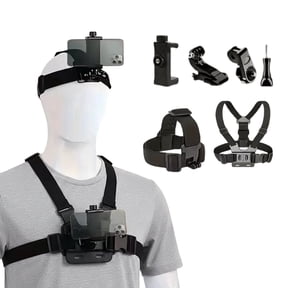 Himonut Phone Chest and Head Mount Kit for iPhone, Android Phones and GoPro Action Cameras, Adjustable POV Holder, 6 Pieces, 1 Pack