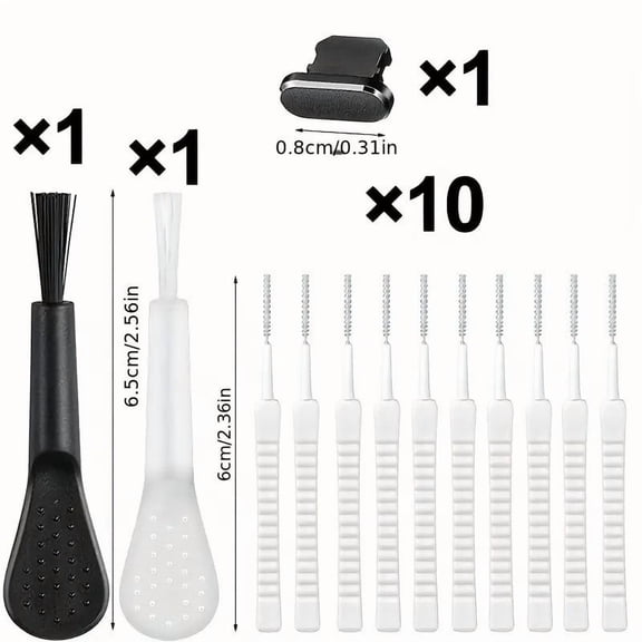 Phone Cleaning Kit, 13PCS Phone Port Cleaning Brush Set with Soft Bristles, Charging Port Cleaner for iPhone Android, Dust Removal Tool for Camera, Headphone Jack