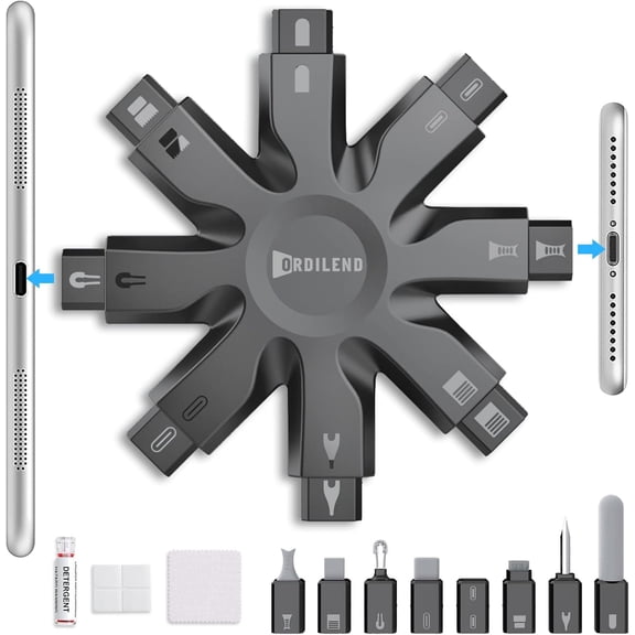 Phone Cleaning Kit, Charging Port & Speaker Cleaner for iPhone Android iPad, Dust Removal Tool for Lightning Port, Headphone Jack, Smartwatch, Electronic Cleaning Kit