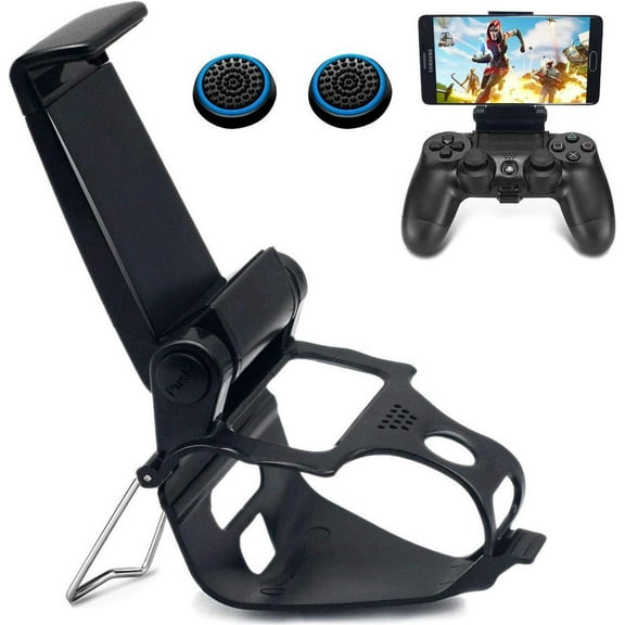 Phone Clip for PS4 Controller Mobile Gaming Mount Bracket Holder Adjustable Stand Clamp Compatible with iPhone/iOS, Android, for Playstation4 Remote Play