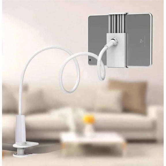 Phone Clip on Stand Holder with Grip Flexible Long Arm Gooseneck Tablet Lazy Bracket Mount Clamp for iPad Pro Support 4-11 inch
