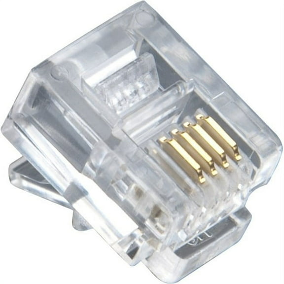 Platinum Tools RJ11 (6P4C) Flat-Stranded Standard Modular Plugs, 500-Pack (Bag)