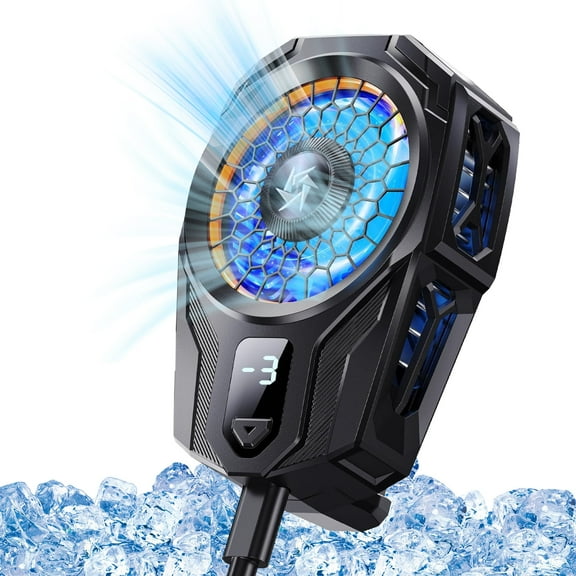 Phone Cooler Fan for Gaming, Cellphone Radiator with Fan Speed Settings,for Gaming Fit All Types of Smartphones, Mobile Phone Radiator with LED Temperature Display