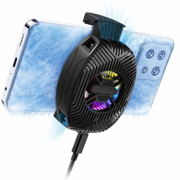 Phone Cooler for Gaming  Semiconductor Fast Cooling Cell Phone Fan with Low Noise, Portable & Adjustable Clamp-On Cooler Compatible with iPhone & Android  USB Powered, 39dB, 8500 RPM