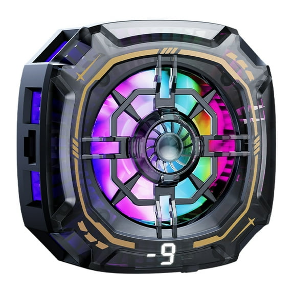 Phone Cooler, RGB Phone Cooling Fan Portable Lightweight Mobile Phone Cooling Fan, Phone Radiator with Temperature Display for Mobile Gaming,Tiktok Live Streaming