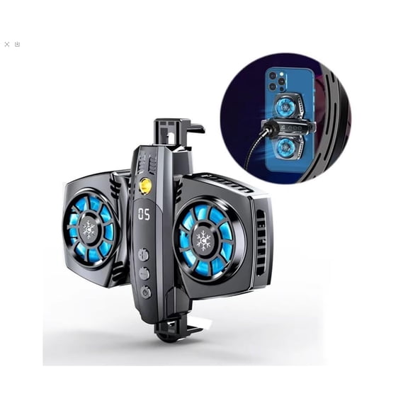 Phone Cooler for Tiktok Live Streaming, Mobile Gaming.Fast Cooling Cell Phone Refrigerator with Customized RGB Lighting, LED Temperature DisplayDual core Cooler