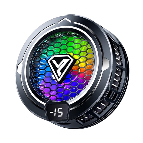 Phone Cooling Fan, Magnetic Radiator with RGB Lights,for Mobile Games and Live Streaming, Universal Compatibility for Android/iPhone/iPad, Large-Area Conduction (Cooler 2 Black)