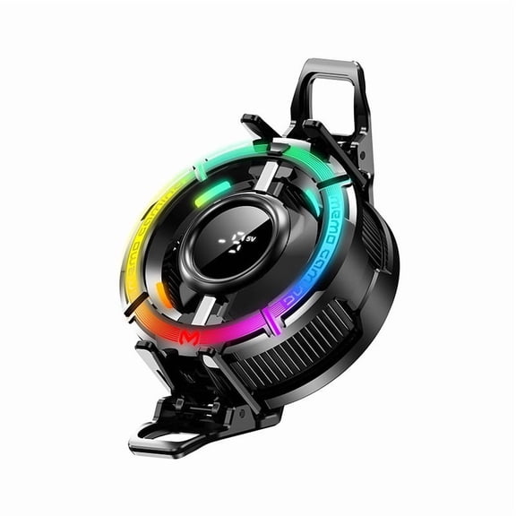 Phone Cooling Fan Pad Phone Cooler for Gaming Portable iPhone Cooling Case Fan with RGB Light AI Smartphone Temperature for iPhone