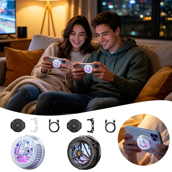 Phone Cooling Fan, Phone Fan, Magnetic Cell Phone Cooler, Portable Lightweight Mobile Phone Cooling Fan, Larger Cooling Area for Phone/Tablet/IPad