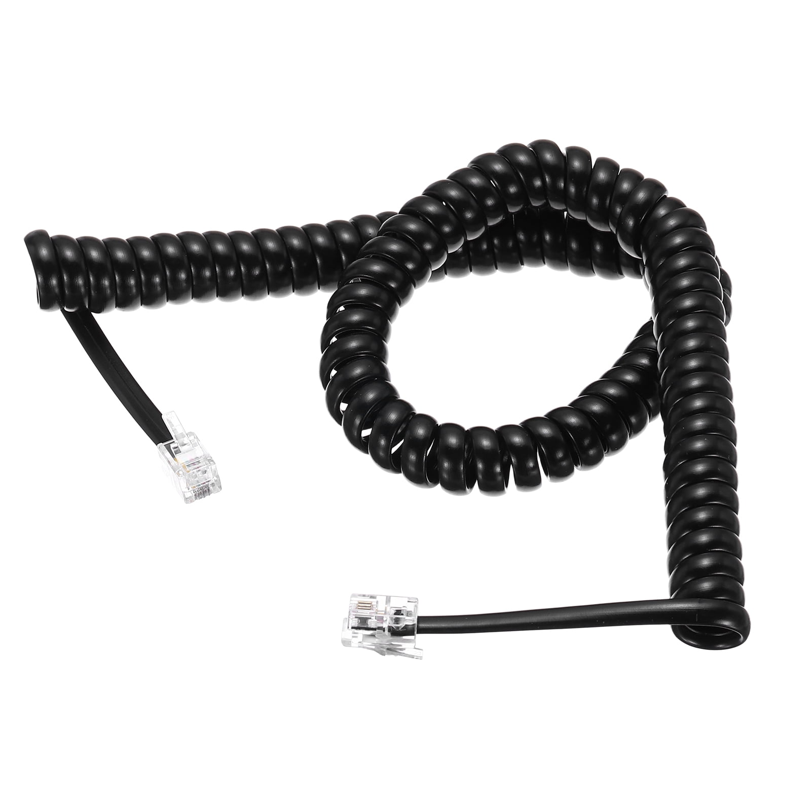 Uxcell Phone Cord for Landline, 10ft Uncoiled/1.7ft Coiled RJ9 4P4C Telephone Handset Cord No Tangle Coiled Phone Cable, Black