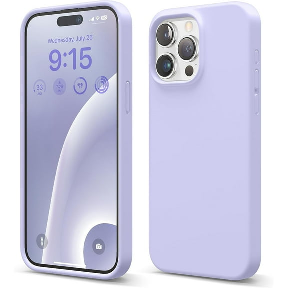 Phone Cover for Apple iPhone 15 Pro 6.1",Soft Liquid Silicone Anti-Scratch Case With Microfiber Lining,Ultra Slim Shockproof Shell for iPhone 15 Pro - Purple