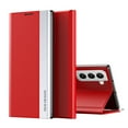 thumbnail image 1 of Phone Cover Compatible with Samsung Galaxy S23 Plus Magnetic Plating Leather Flip Case + PC Smart Full Body Protective Shell Stand Holder Cover Compatible with Samsung Galaxy S23 Plus,Red, 1 of 8