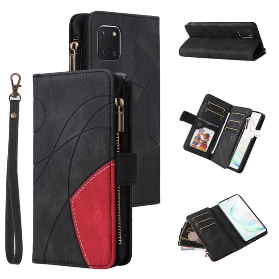 Phone Cover for Samsung Galaxy Note 10 Lite, Shockproof Purse 2 Color Assorted 9 Card Slots with Zipper Storage Handbag Case for Samsung Galaxy Note 10 Lite