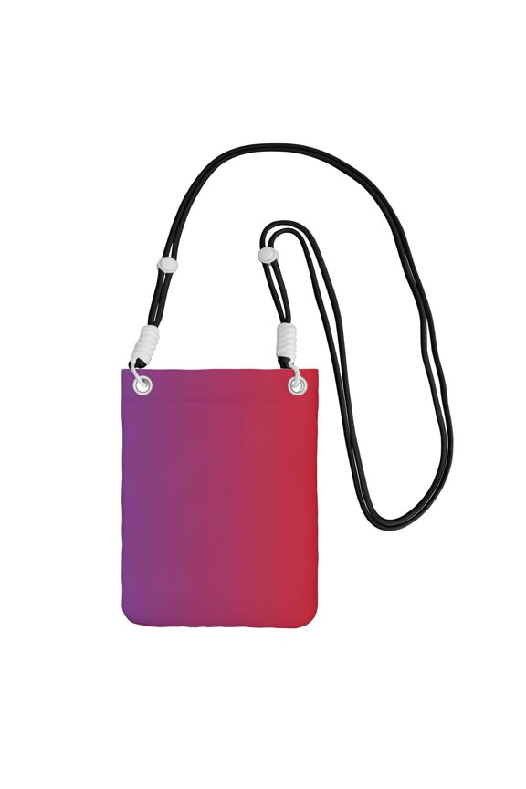 Phone Crossbody Bag Compact Multi Functional Cell Phone Pouch Wallet Card Holder With Adjustable Strap Lightweight Casual For Shopping Travel Black Purple Red Gradient