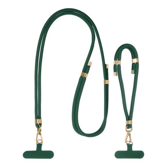 Phone Crossbody Lanyard, Adjustable Anti-Theft Phone Patches Strap and Wristlet Strap Lanyard Kit, Neck Lanyard for Keys ID Badges Phones Wallet, Dark Green