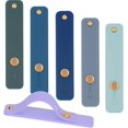 thumbnail image 1 of Phone Finger Holder Grip Handle Kickstand for iPhone Case, Mobile Phone Fin with Silicone Hand Band Strap, Silicone Cellphone Knob Loops for Back of Phone - 6 Pack Blue, 1 of 7