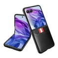 thumbnail image 1 of Phone Flip Case for Motorola Razr 60 Ultra/Razr Ultra 2025 Case with Card Slot, Built-in Tempered Glass Screen Protector Premium PU Leather Slim Case Hard PC Bumper Protective Case, Black, 1 of 9