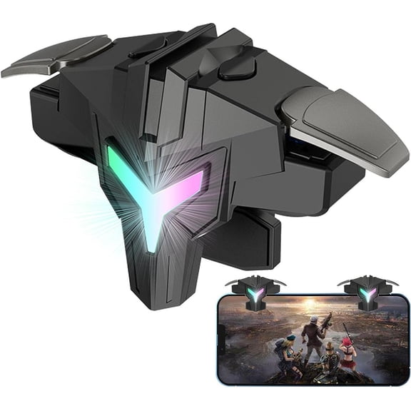 Phone Game Buttons - 4 Speed Adjustable Sensitive Mobile Controller Buttons,Black Game Controller with Vibration Feedback, Universal Fire Triggers for Travel Dormitory Paperp