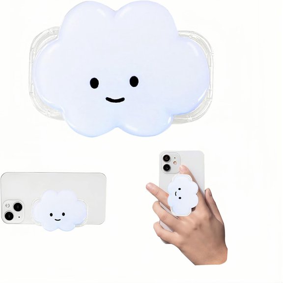 Phone Grip Cute 2D Cloud Shape Collapsible Expandable, Smartphone Tablet Cell Phone Grip Stand Holder (Blue)