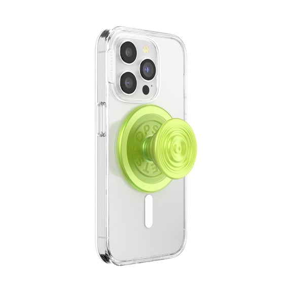 Phone Grip For Magsafe Magnetic Holder Stand Neon Green - Ripple Iridescent Absinthe