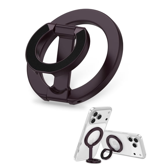 Phone Grip Holder Dual-Sided Magnetic Finger Ring Adjustable Kickstand Loop for iPhone 17/16 Pro Max/15 Plus/14 Pro/13 Mini/12, Samsung, Magnet Phone Stand Grip Compatible with Mag Car Mounts