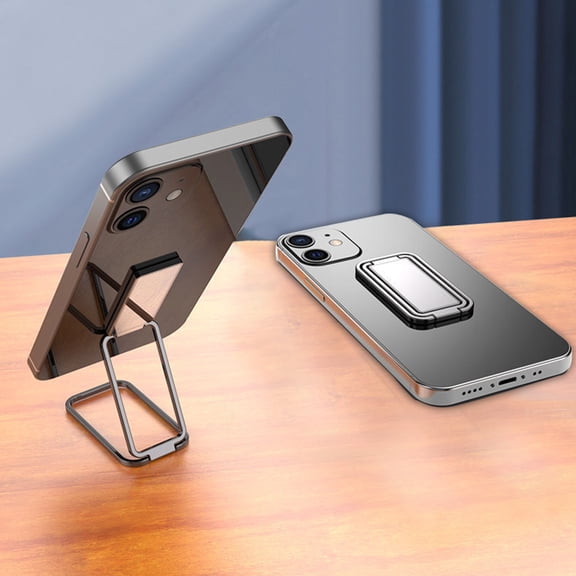Phone Holder Adjustable Foldable Zinc Alloy Ultra-thin Mobile Phone Ring Bracket for Live Streaming,Silver