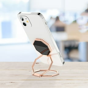 Phone Holder Adjustable Zinc Alloy Foldable Tablet Phone Ring Stand for Car Navigation,Rose Golden