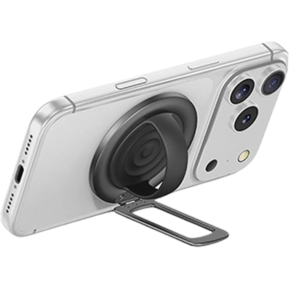 Phone Holder, Aluminum 360° Rotating Phone Grip Stand, Silicone Finger Loop for Car Desk Daily Use