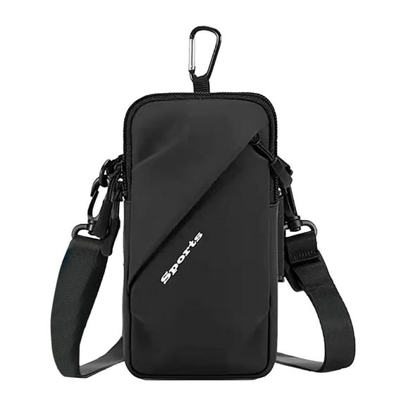 Phone Holder Arm Bands, Small Crossbody Shoulder Holsters Bag with Arm Band, Fits iPhone and All Cell Phones, Use for Running, Walking, Hiking & Biking (Plus Size,Black)
