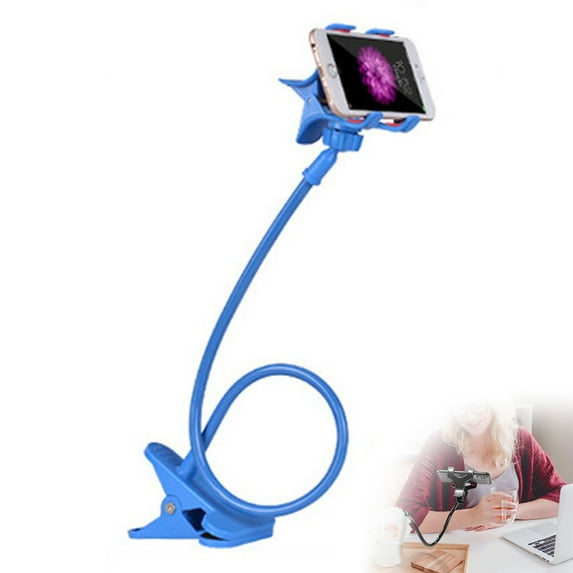 Phone Holder for Bed - Cell Phone Mount Clamp Clip, Flexible Long Arm, Overhead Mount for Desk Headboard Bedside, for 16 Pro Max, 15 Pro Max, 14 Plus, 13 Mini & 4-7" Phone