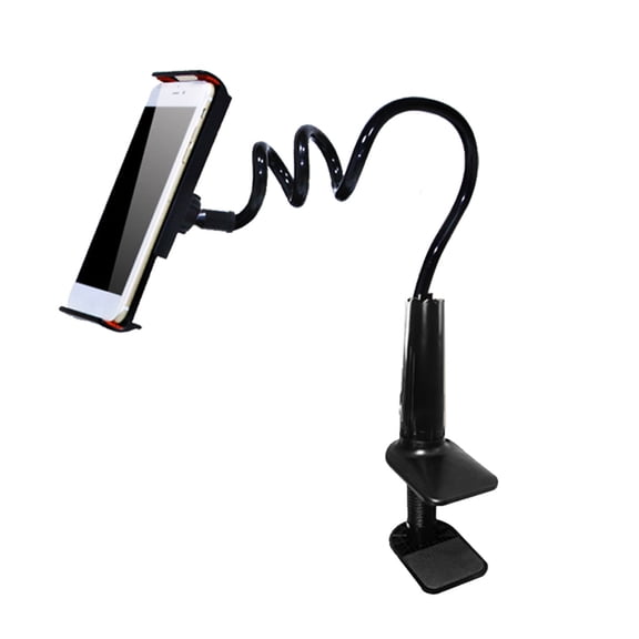 Phone Holder Bed Gooseneck Mount Flexible Arm 360 Mount Clip Bracket Clamp Stand for Cell Phone Tablet Black White
