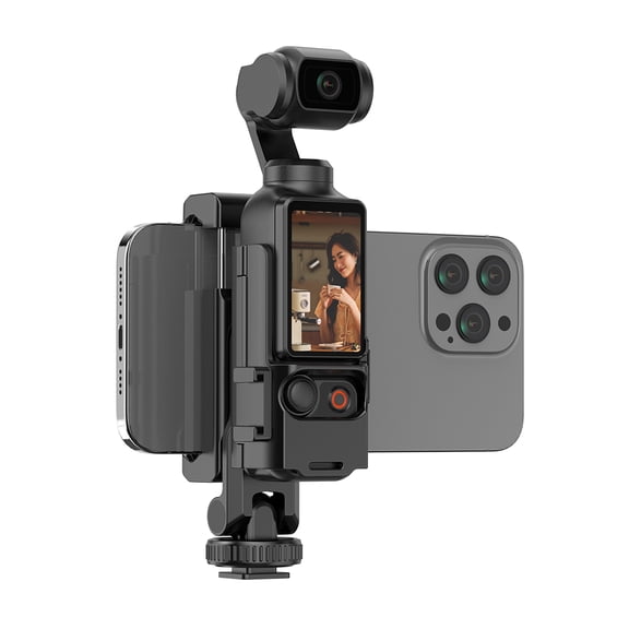 Phone Holder Mount For DJI OSMO POCKET 3 Cell Phone Teleprompter Holder Bracket Tripod Adapter Phone Clip Clamp for POCKET 3 Protective Bezel Expansion Accessories