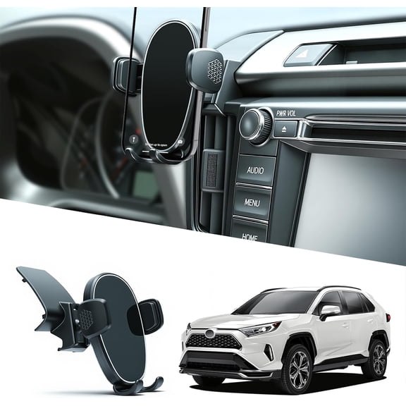 Phone Holder for Rav4 (2013-2018), 360 Adjustable Dashboard Phone Mount, Hands Free Mobile Holder for Toyota Rav4, Car Mount for iPhone, Samsung & Android, Uber Accessories, Car Gifts for Men