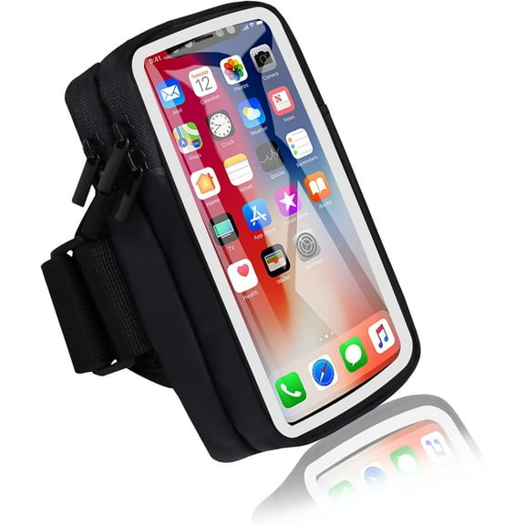 Phone Holder for Running Armband Cell iPhone 17 16 16e 15 14 13 12 11 Pro Max Xs Xr X Plus Mini Galaxy Ultra S26 Note, Sports Arm Bag Bands Fit Exercise Gym Workout Runner Hiking