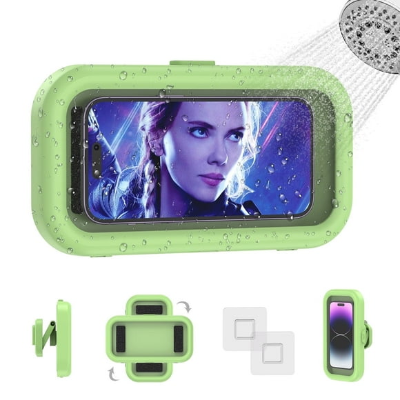 Phone Holder for Shower, Waterproof 360Rotation Shower Phone Holder with Touchable Screen Phone Case for Shower Bathroom Bathtub Kitchen for iPhone 16 15 14 13 12 Samsung Google up to 7"