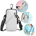 thumbnail image 1 of Phone Holder, Small Crossbody Shoulder Holsters Bag with Arm Band, Fits iPhone and Android, Use for Running, Walking, Hiking & Biking (6.7 Inches, Grayish White), 1 of 14