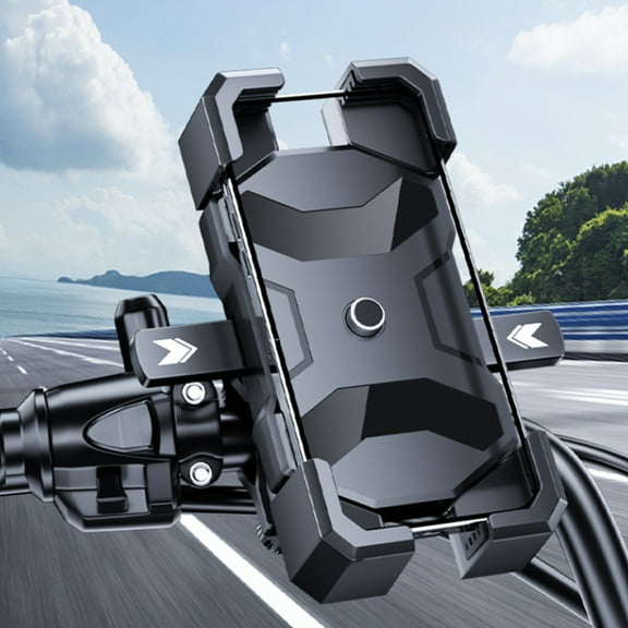 Phone Holder under $5! kkbbma Motorcycle Phone Mount, Universal Handlebar Phone Holder, Vibration-Proof Navigation Bracket for Bike & Scooter