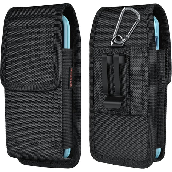 Phone Holster for Belt with Metal Clip and Magnetic Closure Compatible with iPhone 16/15/14/13/12 Pro Max, Galaxy S25/S24/S23/S22 Plus & FE for Everyday Protection, L-