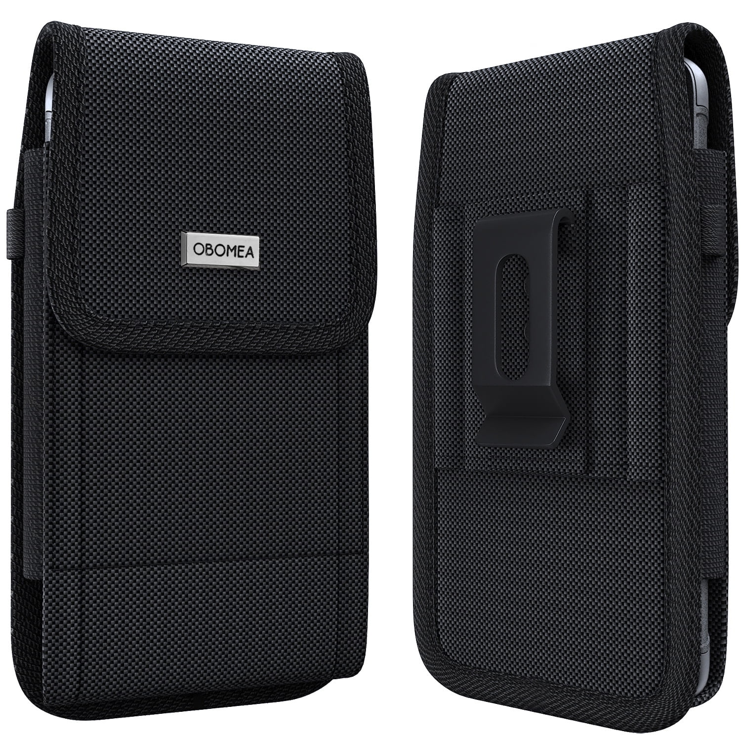 Phone Holster Designed for iPhone 13 Pro, 12 Pro, 13, 12, X 10, Xs, 11 Pro Belt Case Rugged Nylon Phone Holder with Belt Clip Belt Loop Pouch Holder Fits Apple iPhone with Otterbox on Black