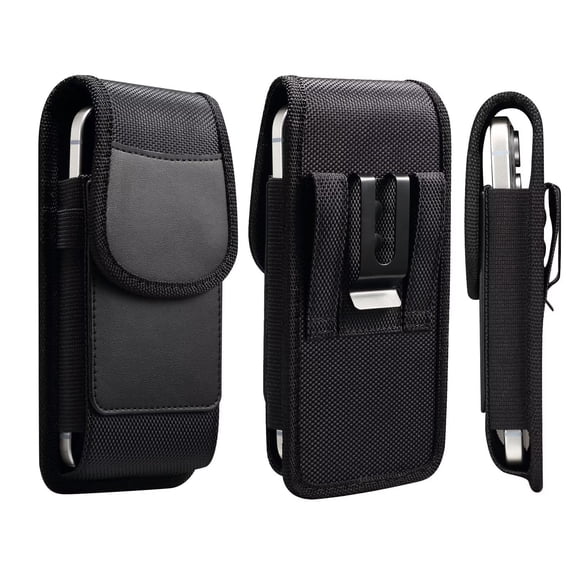 Phone Holster Pouch Compatible With Almost Phone Models , Cell Phone Belt Holder with Card Holder Closure