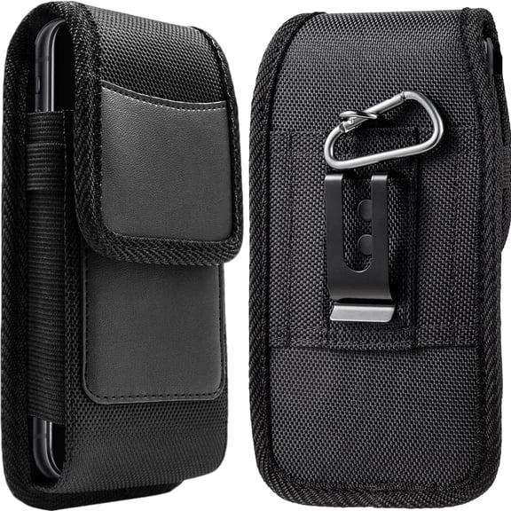 Phone Holster for Samsung Galaxy S25 Ultra S24 Plus S23 FE 5G S22 Note 20 A36 A17 A16 A15 A14 A13 A35 A11 A21 A54 A23 iPhone 17 Pro Max 16 XR Nylon Belt Clip Holster Phone Holder Pouch Case