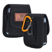 Phone Holster for Samsung Galaxy Z Flip 8 7 6 5 4 FE, Belt Phone Case Pouch for Motorola Razr Plus 2026/2025/2024 60/70 Ultra, Built-in RFID Card Holder, Water Resistant, Black