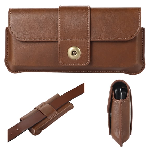 Phone Holster for Samsung Galaxy Z Flod 3 5G/Galaxy S21 FE 5G/ Samsung Galaxy S22 Ultra/Samsung A Series/Note Series/iPhone 13/13pro/ iPhone 14 pro, Leather Belt Clip Loops Pouch Phone Case - Brown