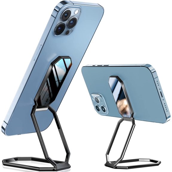 & Phone Kickstand Ring Holder, Magnetic Cell Phone Grips, Phone Stand for Desk, Adhesive Phone Holder for Hand, 360 Rotation Ring for Back of iPhone Case