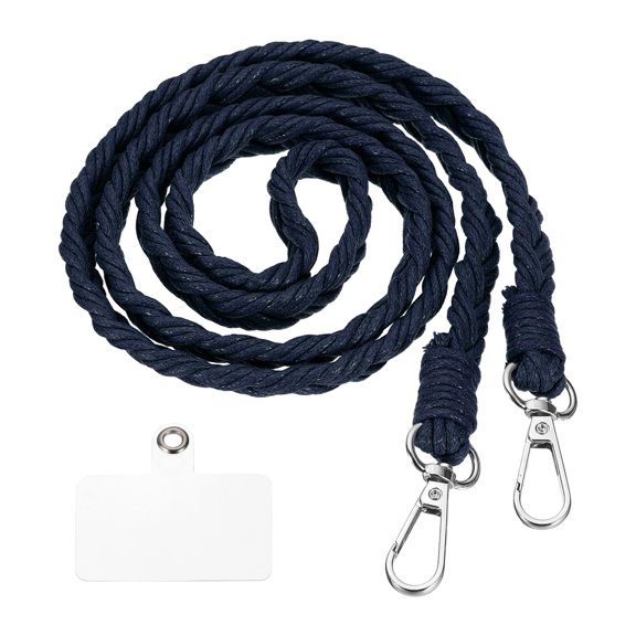 Phone Lanyard, 49" Braided Crossbody Cellphone Neck Strap with Tether Tab, Anti Theft Phone Strap for Women Smartphone Case Accessories, Keys, Wallet, Dark Blue